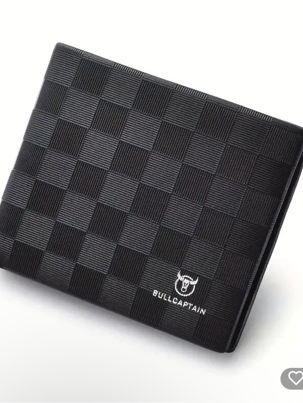 Men's Black Checkered Bi-Fold Card Wallet